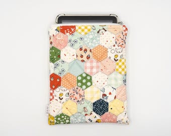 Quilted Tablet / iPad / E-reader Sleeve, Padded Case || Summer Patchwork