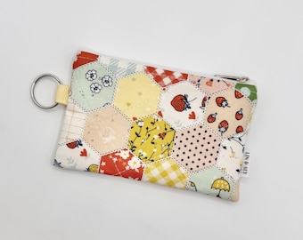 Mini Quilted Pouch Keychain || Summer Patchwork