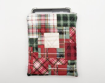 Funda acolchada para tablet/iPad/lector electrónico // Patchwork navideño