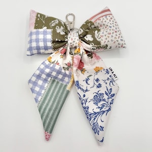 Puffy Bow Bag Charm || Multi Color Patchwork