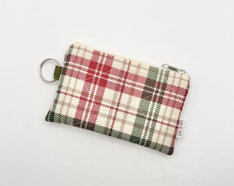 Llavero con minibolso acolchado // Cuadros navideños
