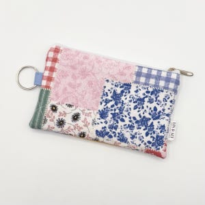 Mini Quilted Pouch Keychain || Multicolor Patchwork