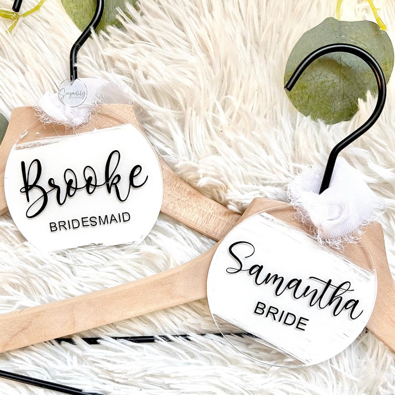 Personalized Wedding Acrylic Hanger Tag Round Name Tag Etsy