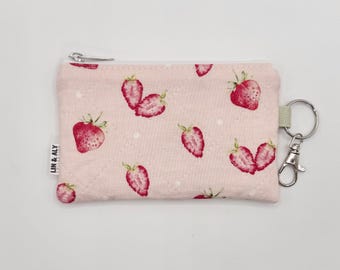 Llavero con minibolso acolchado // Matcha de fresa