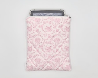 Funda acolchada para tableta, iPad y lector electrónico // Toile de Jouy rosa