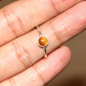 Natural Yellow Tiger Eye Ring - Tiger Eye 925 Silver Ring - Handmade Silver Ring - Natural Gemstone Ring - Tiger Eye Ring - Gift To her