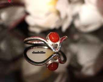 Silver Ring Silver Overlay Jewelry Natural Fruit Jasper Ring,Silver Plated Ring Boho Ring Tribal Ring,Gypsy Ring,Gift For Her,US Size-7