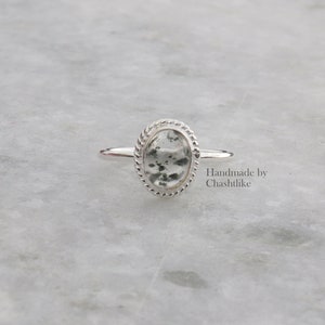 Natural Herkimer Diamond Ring: 925 Sterling Silver, Oval Cabochon