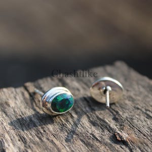 Boucles d'oreilles en opale noire - Boucles d'oreilles en opale - Boucles d'oreilles en argent 925 - Clous d'opale noire fait main - Bijoux de mariage en opale, cadeau pour elle