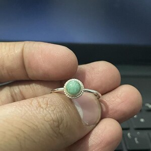 Amazonite Ring: Solid 925 Silver Ring - Handmade Bezel Ring - Daily Use Ring - Gemstone Cabochon Ring - Gift For her - Amazonite Jewelry image 2
