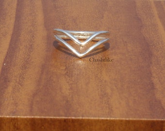 925 Sterling Silver Double Band Ring: Elegant Stacking Jewelry