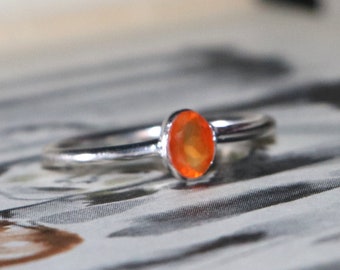 Natural Carnelian Ring - Carnelian Ring - 925 Silver Carnelian Ring - Birthstone Ring - Handmade Stone Sterling Silver Ring - gift Ring