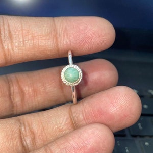 Amazonite Ring: Solid 925 Silver Ring - Handmade Bezel Ring - Daily Use Ring - Gemstone Cabochon Ring - Gift For her - Amazonite Jewelry image 10