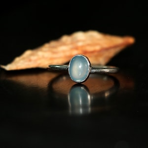 Aqua Chalcedony Ring - Chalcedony Ring -925 Silver Ring - Birthstone Ring - Handmade Gemstone Silver Ring - Chalcedony gift Ring