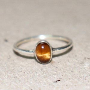 Natural Tiger eye Ring - Yellow Tiger eye Ring -Handmade Silver Ring - 925 Silver Ring - Tiger eye Gemstone Ring - Tiger eye Silver Jewelry