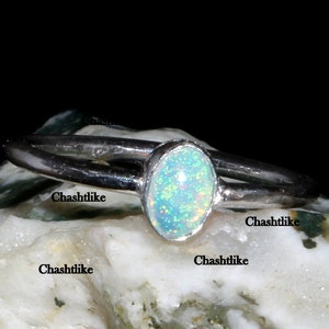 Natural Ethiopian Opal Ring: Handmade 925 Silver, October Birthstone