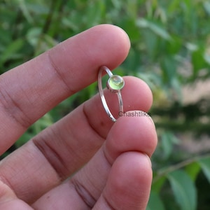 Green Peridot Ring - 925 Silver Ring - Peridot Gemstone Ring - Birthstone Ring - Gift to her Ring - August Peridot Jewelry Gift to her
