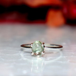 Natural Green Tourmaline Ring - Tourmaline Ring - 925 Silver Ring - Tourmaline Prong Ring - Handmade Tourmaline Ring - Tourmaline Jewelry