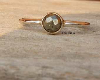 Pyrite Ring- Gemstone Ring-Bohemian Ring- Stamped Jewelry- Pyrite- Gold Ring- Pyrite Jewelry- Unique,  Ring- Pyrite wedding ring