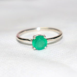 Green Onyx Ring: Handmade 925 Sterling Silver Gemstone Jewelry - Onyx Wedding Ring - Gift for her - Gemstone Promise Anniversary Ring