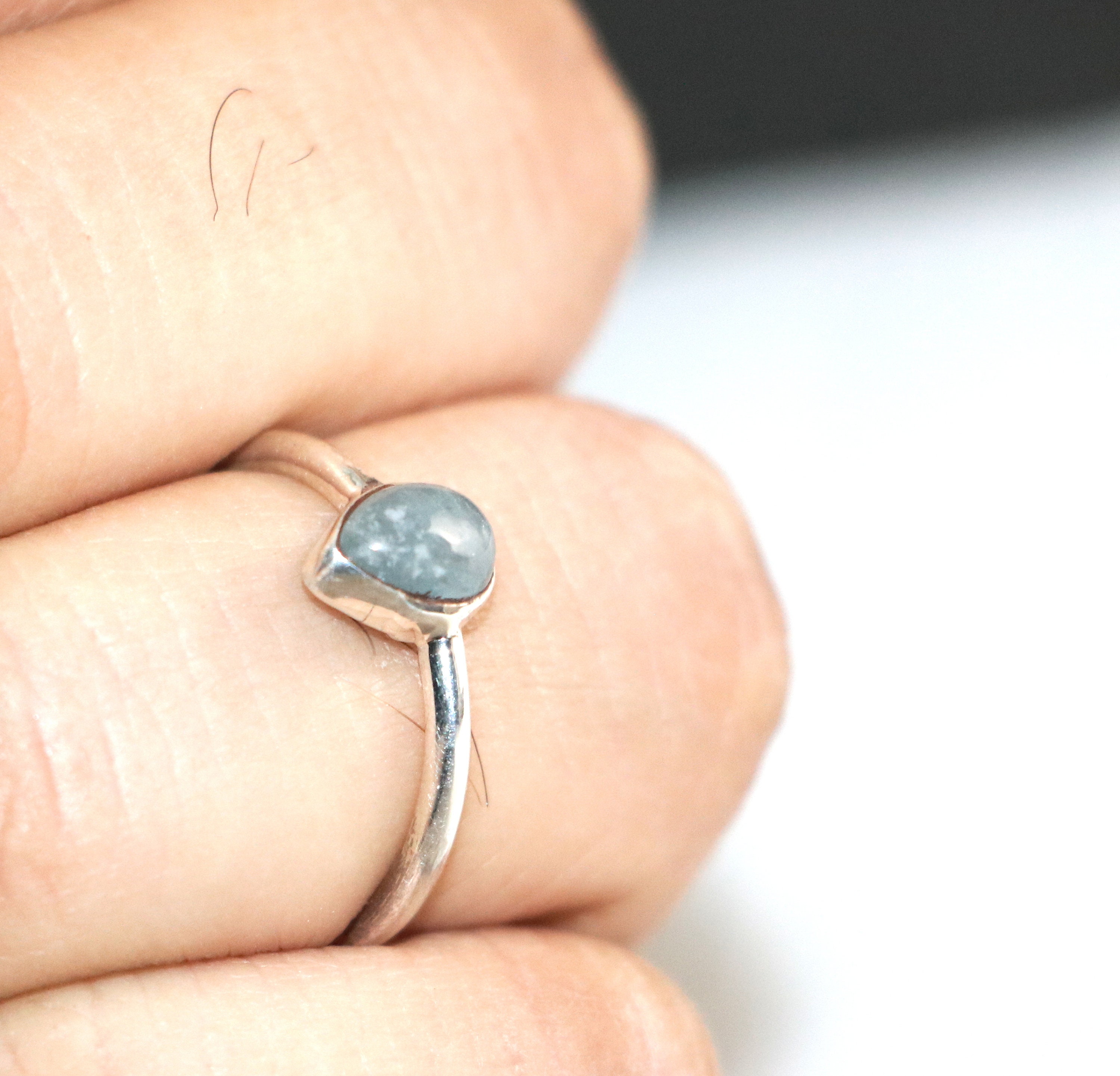 Natural Aquamarine Stone Ring //925 Silver aquamarine Ring Etsy