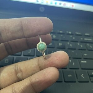 Amazonite Ring: Solid 925 Silver Ring - Handmade Bezel Ring - Daily Use Ring - Gemstone Cabochon Ring - Gift For her - Amazonite Jewelry image 7