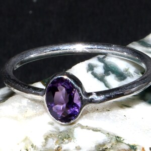 Purple Amethyst Ring - 925 Silver Ring - Amethyst Gemstone Ring - Birthstone Ring - Gift to her Ring - February Birthstone Amethyst Jewelry