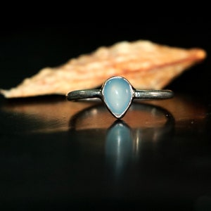 Aqua Chalcedony Ring - Chalcedony Ring -925 Silver Ring - Solitaire Ring - Handmade Gemstone Silver Ring - Chalcedony gift Ring