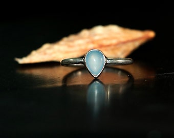 Aqua Chalcedony Ring - Chalcedony Ring -925 Silver Ring - Solitaire Ring - Handmade Gemstone Silver Ring - Chalcedony gift Ring