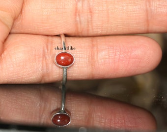 Natural Red Jasper Ring - 925 Silver Ring - Jasper Handmade Ring- Jasper Jewelry- Gift for her - Silver Jasper Ring - Simple Jasper Ring