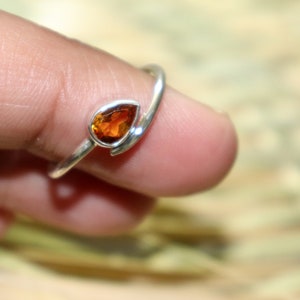 Yellow Citrine Ring - Citrine Ring -925 Silver Ring - Birthstone Ring - Handmade Stone Adjustable Silver Ring - Yellow Citrine gift Ring