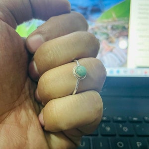 Amazonite Ring: Solid 925 Silver Ring - Handmade Bezel Ring - Daily Use Ring - Gemstone Cabochon Ring - Gift For her - Amazonite Jewelry image 4