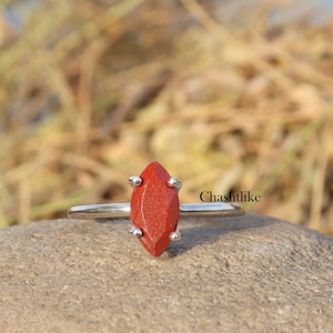 Jasper Marquise Ring - Natural Red Jasper Ring - 925 Silver Ring - Handmade Jasper Ring - Gift To her- Wedding Jasper Ring - Jasper Jewelry