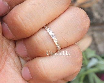 Handmade Hammered Silver Band Ring ,925 Silver Band Ring ,Simple Silver Stacking Ring ,Gift to her - Daily Use Comfort Fit Wedding Jewelry