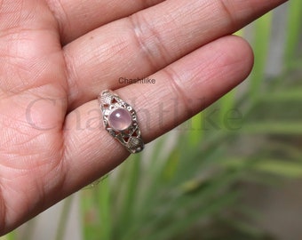Rose quartz Ring - 925 Silver Ring - Handmade Bezel Rose Quartz Ring - Quartz Ring - Rose Quartz Jewelry - wedding ring - Gemstone Jewelry