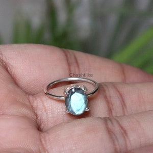 Labradorite Ring , 925 Silver Ring, Blue Power Labradorite Ring, Gemstone Ring,  Wedding ring, Gift for her, Birthstone Labradorite Jewelry