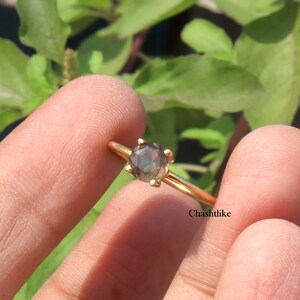 Smoky Quartz 925 Silver Ring: Round Cut Healing Stone