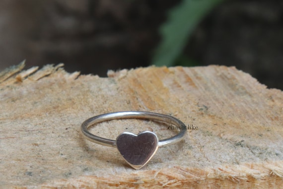 925 Sterling Silver Heart Ring – Elegant Stacking Band Gift