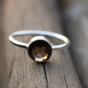 Smoky quartz Ring - Brown smoky quartz ring - 925 Silver Ring - Smoky Cut Stone Ring - Quartz stone Ring - Handmade 925 Silver Ring