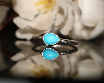 Turquoise ring - Sky blue turquoise ring - 925 Silver Ring - Birthstone Ring - Handmade ring - turquoise Gemstone Jewelry - Gift to her