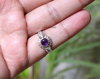 Natural Purple Amethyst Ring - 925 Silver Ring - Amethyst Handmade Ring - February Birthstone Ring - Gift For her Ring - Amethyst Jewelry