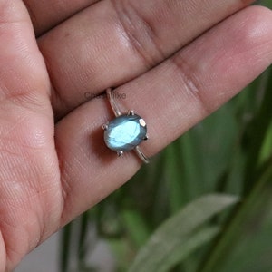 Natural Labradorite Ring , Handmade Prong Ring , Labradorite  Ring , 925 Silver Ring ,Labradorite Gemstone Ring ,Labradorite Jewelry Gift