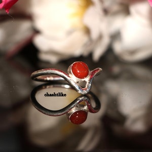 Jasper Ring - Natural Red Jasper Ring - 925 Silver Ring - Handmade Jasper Gemstone Ring - Gift To her- Cabochon Jasper Ring - Jasper Jewelry