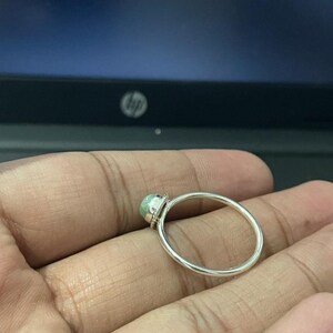 Amazonite Ring: Solid 925 Silver Ring - Handmade Bezel Ring - Daily Use Ring - Gemstone Cabochon Ring - Gift For her - Amazonite Jewelry image 5