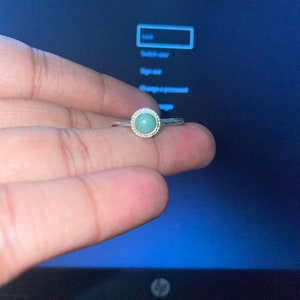 Amazonite Ring: Solid 925 Silver Ring - Handmade Bezel Ring - Daily Use Ring - Gemstone Cabochon Ring - Gift For her - Amazonite Jewelry image 8