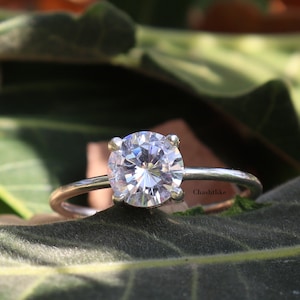 Zircon Ring - 925 Silver Zircon Gemstone Ring - Handmade zircon jewelry - Gift to her ring - White Zircon Jewelry