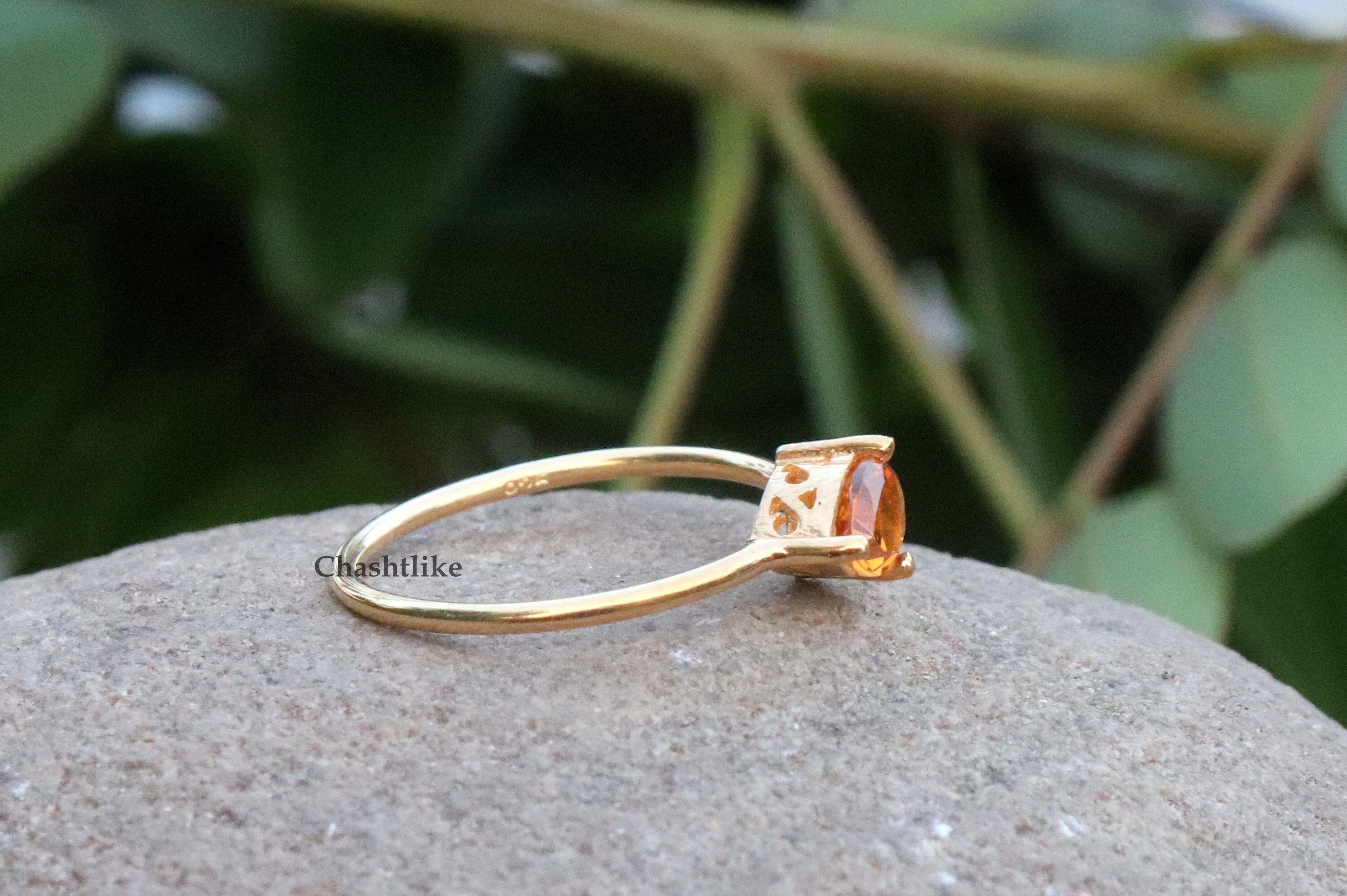 Bague En Citrine Poire 21x16mm Argent Massif 925 - Taille 57 - Neuf Avec étiquettes
