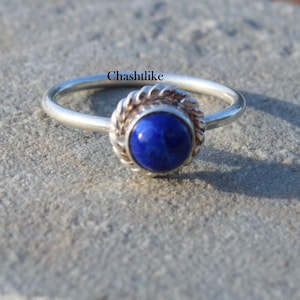 Handmade Lapis Lazuli 925 Sterling Silver Ring