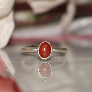 Jasper Ring - Natural Red Jasper Ring - 925 Silver Ring - Handmade Jasper Gemstone Ring - Gift To her- Cabochon Jasper Ring - Jasper Jewelry