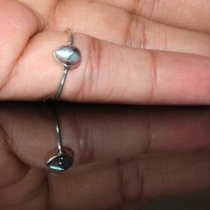 Handmade Pear Labradorite Ring: 925 Sterling Silver Gemstone Jewelry
